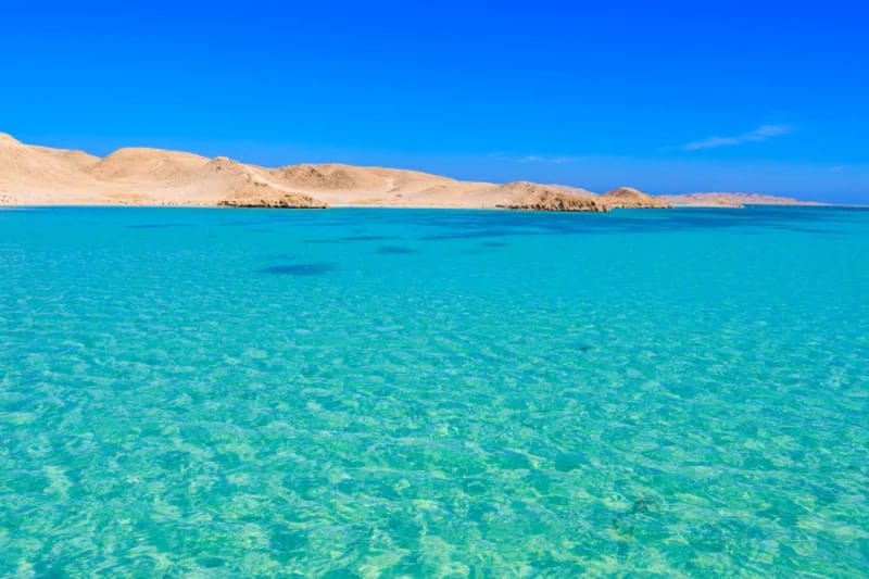 Red Sea coast turquoise waters and coral reefs
